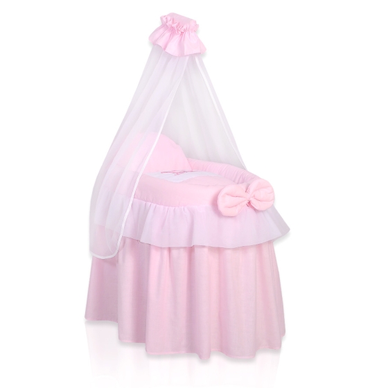 Wicker crib for doll with drape no. 2159-302
