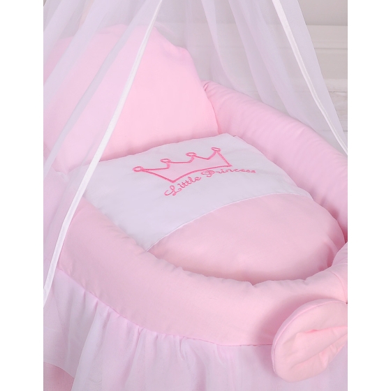 Wicker crib for doll with drape no. 2159-302
