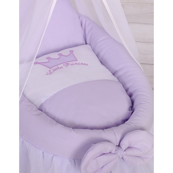 Wicker crib for doll with drape no. 2159-304