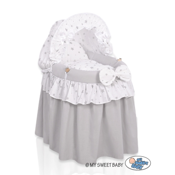 Wicker crib for doll with hood no. 2158-1016