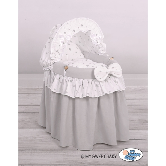 Wicker crib for doll with hood no. 2158-1016