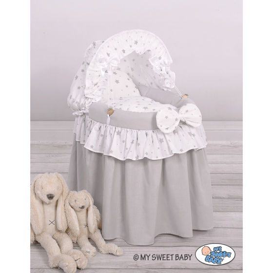 Wicker crib for doll with hood no. 2158-1016