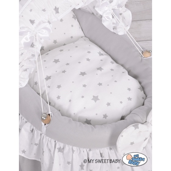 Wicker crib for doll with hood no. 2158-1016