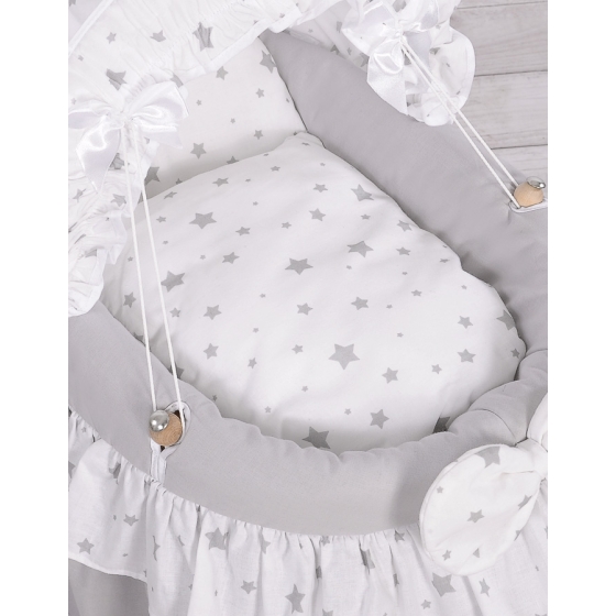 Wicker crib for doll with hood no. 2158-1016