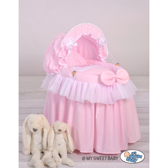 Wicker crib for doll with hood no. 2158-302