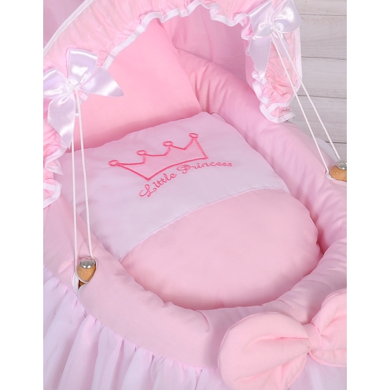 Wicker crib for doll with hood no. 2158-302