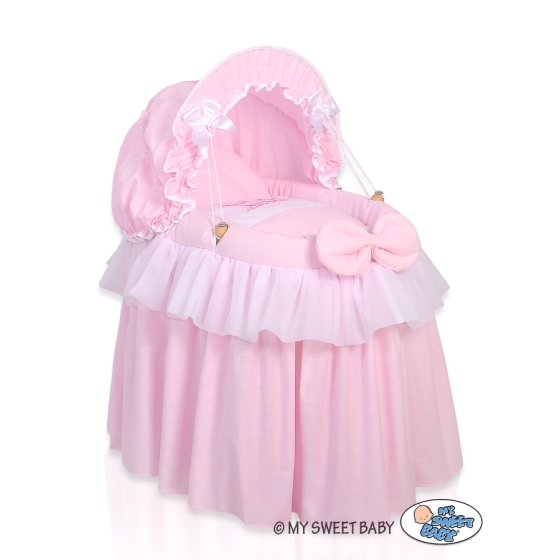 Wicker crib for doll with hood no. 2158-302