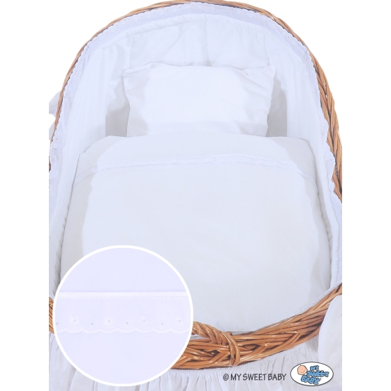 Wicker Crib with Hood Carina- White