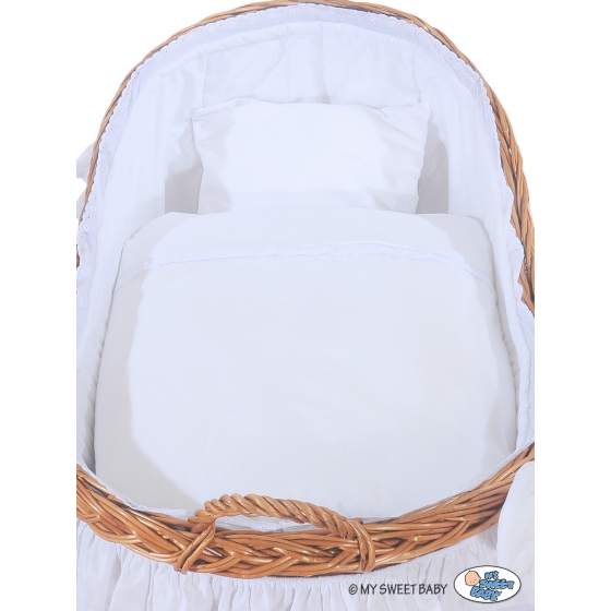 Wicker Crib with Hood Carina- White
