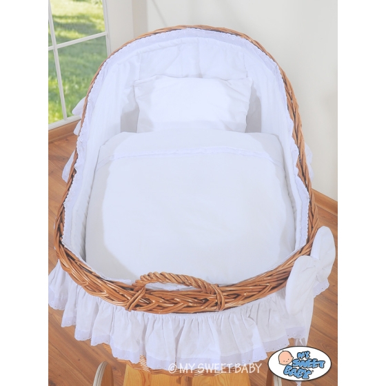 Wicker Crib with Hood Carina- White