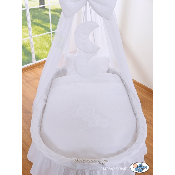 Wicker drape crib- Good night white