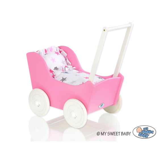 Wooden Doll Carriage Fuchsia -764