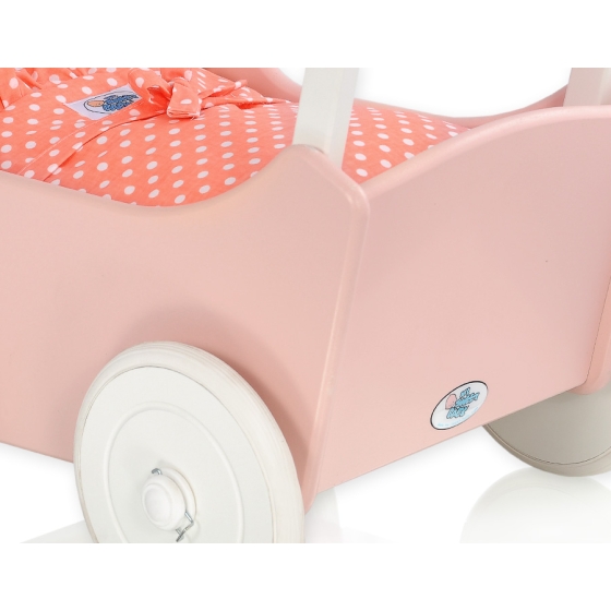Wooden Doll pram Carriage Powder-Rosa -761