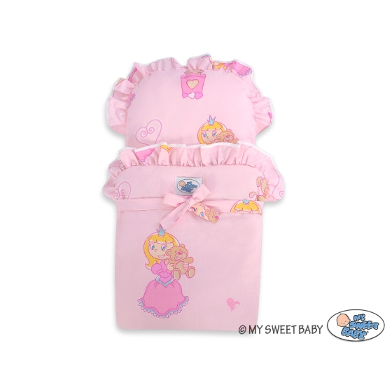 Wooden Doll Stroller Fuchsia-White -558