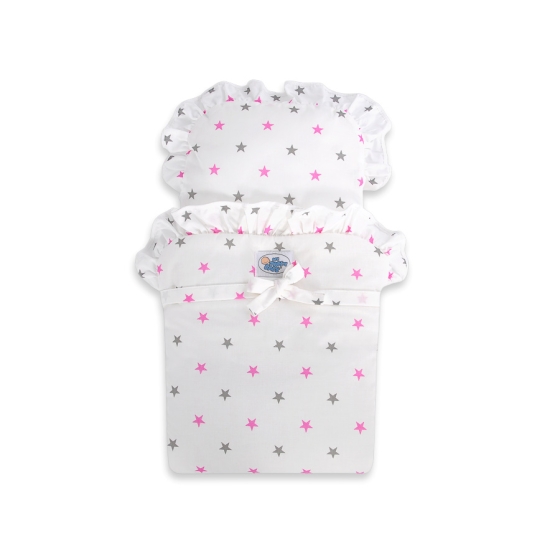Wooden Doll Stroller Fuchsia-White -622