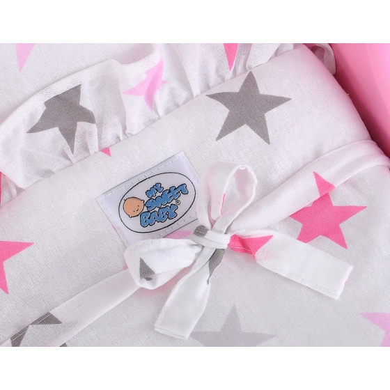 Wooden Doll Stroller Fuchsia-White -764