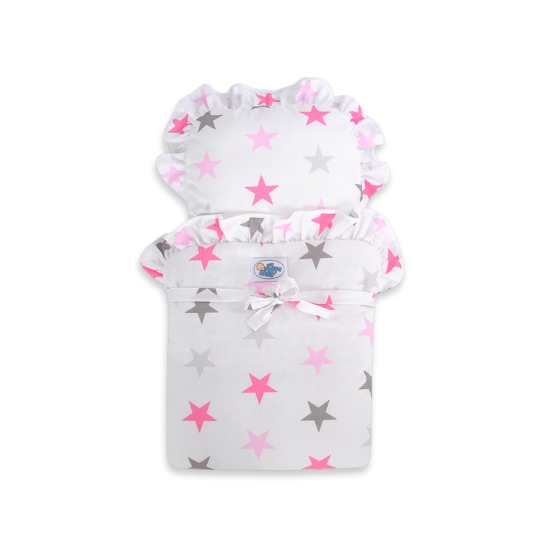 Wooden Doll Stroller Fuchsia-White -764