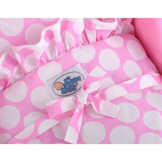 Wooden Doll Stroller Fuchsia-White -768