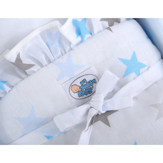 Wooden Doll Stroller Pram Blue -765