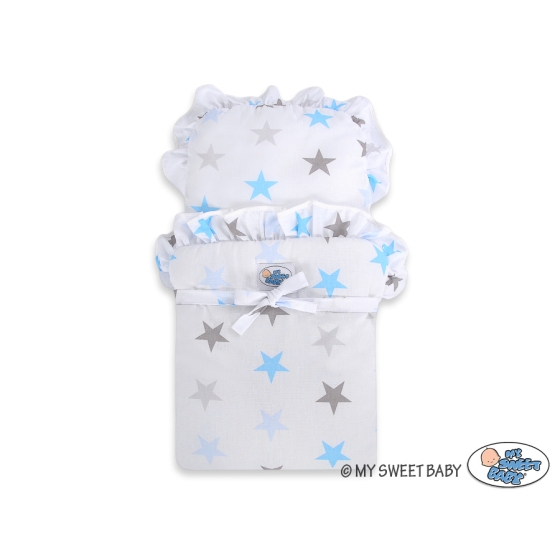 Wooden Doll Stroller Pram Blue -765