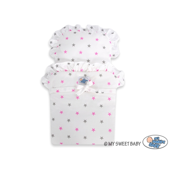 Wooden Doll Stroller White-Fuchsia -622