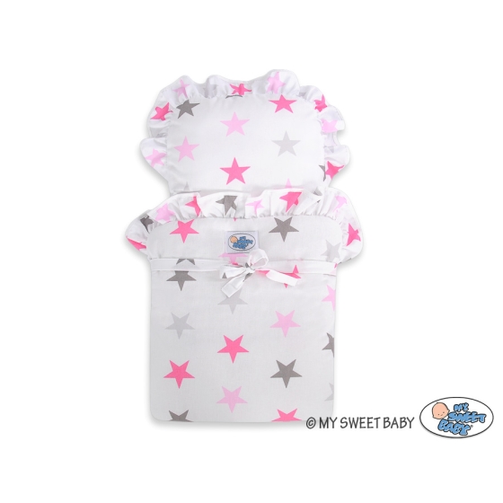 Wooden Doll Stroller White-Fuchsia -764