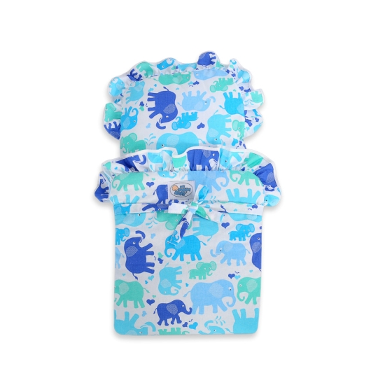 Wooden pram for Dolls with Bedding Set Mint White -734