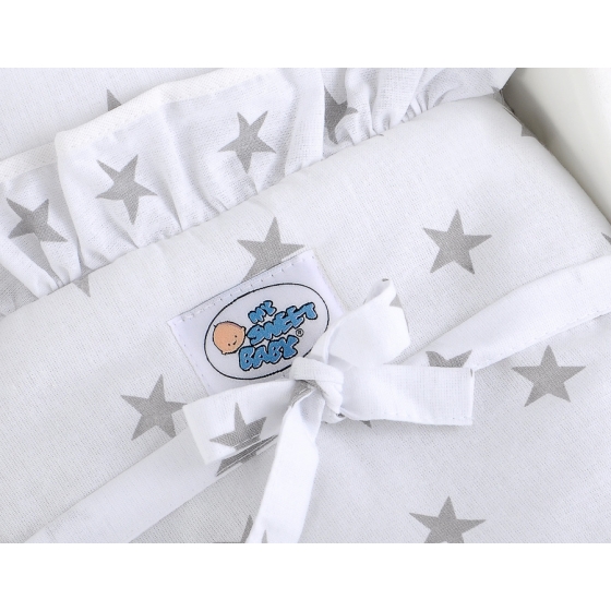 Wooden pram White with Gray -740