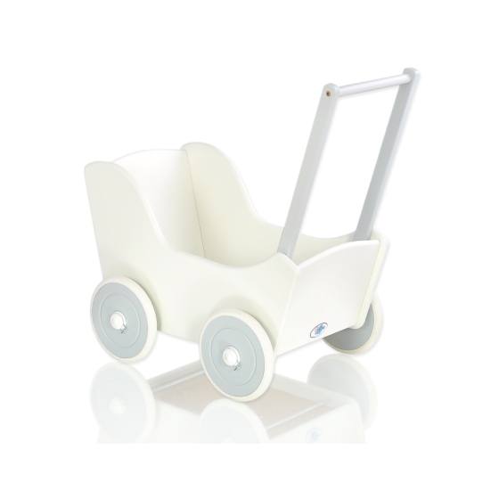 Wooden pram White with Gray
